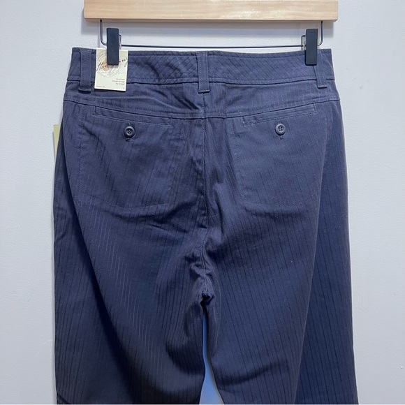 Cotton Ginny Navy Blue Pinstripe Cotton Trouser Pants Size 9 - Picture 5 of 10